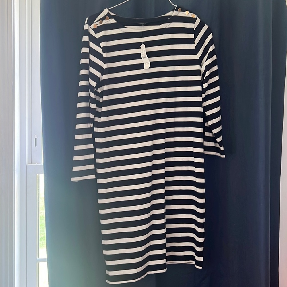 J crew stripe dress nwt